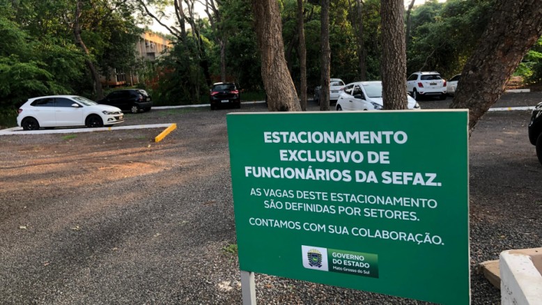 Estacionamento construído na Secretaria de Fazenda em área cedida após acordo judicial