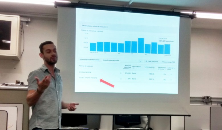 Daniel Belalian deu dicas aos partcipantes da oficina de como produzir conteúdo de visibilidade na Internet